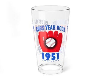 1951 Vintage Chicago Cubs Baseball Yearbook Cover -  Pint Glass, 16oz
