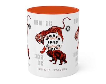 1945 Vintage Detroit Tigers - Chicago Cubs World Series Program - Colorful Mugs, 11oz
