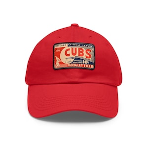 Couverture de carte de pointage Wrigley Field des Chicago Cubs de 1933, chapeau pour papa avec écusson en cuir (rectangle)