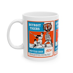 Ceramic Mug, 1959 Baseball Detroit Tigers Yearbook, Vintage Sports Fan Gift, Baseball Memorabilia, Detroit Tigers Collectible Mug, Sports