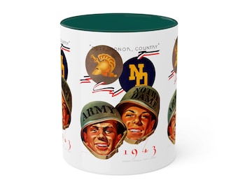 1943 Vintage Army - Notre Dame Football Program Cover - Colorful Mugs, 11oz