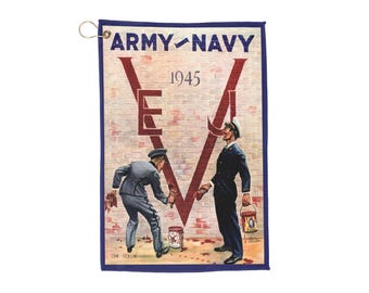 Vintage 1945 Football Army-Navy Golf Towel - Sports Fan Gift, Golf Accessories, Golf Gifts for Men, Golf Course Merchandise, Golf Lover