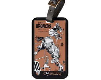 1960 Broncos vs Chargers Football Luggage Tag