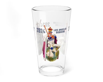 Mixing Glass, 16oz - 2024 Baseball World Series - World Champions, Sports Fan Mug, Beer Glass, Baseball Gift, Barware, Home Bar Decor