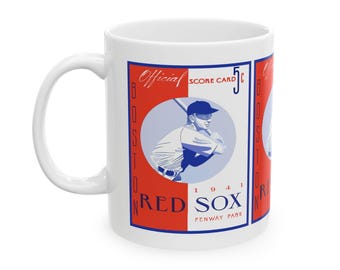 Ceramic Mug, Vintage 1941 Boston Red Sox Baseball Memorabilia, Coffee Cup, Sports Fan Gift, Baseball Enthusiast Mug, Father's Day Gift