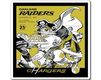 Magnets, 1960 Chargers Oakland Raiders - Sports Memorabilia Gift, Fridge Decor, Football Fan Souvenir, Team Spirit