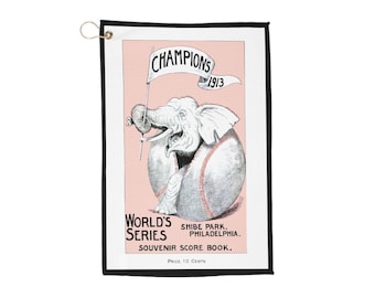 1913 World Series Baseball Graphic Golf Towel | Philadelphia Athletics vs New York Giants