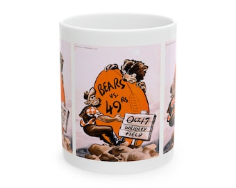 1954 Vintage San Francisco 49ers - Chicago Bears Football Program Cover  - Ceramic Mug, 11oz