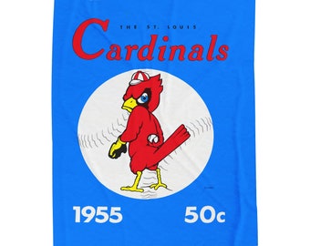 1955 Vintage St Louis Cardinals Yearbook Cover - Velveteen Plush Blanket