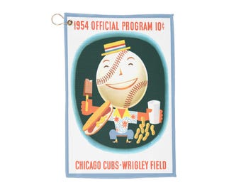 Vintage 1954 Baseball Chicago Cubs Golf Towel - Sports Fan Gift, Golf Accessories, Retro Baseball Decor, Golf Course Towel, Cubs Collectible