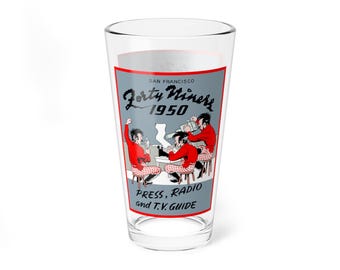 1950 San Francisco Football Mixing Glass, 16oz | Vintage Sports Bar Glass