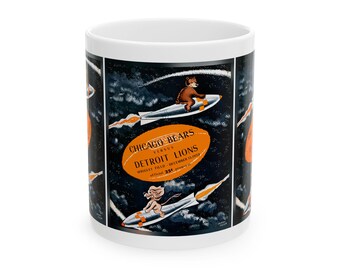 Football Ceramic Mug, 1959 Detroit Lions Chicago Bears, Sports Fan Gift, 11oz, 15oz, Football Team Memorabilia, Coffee Cup