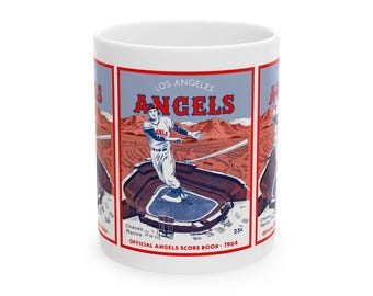 Vintage 1964 Baseball Los Angeles Angels Ceramic Mug, Chavez Ravine Memorabilia, Sports Fan Gift, Collectible Cup, Baseball Team Souvenir,