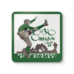1927 Vintage Oregon State Beavers- University of Oregon Ducks Football Program Cover - Corkwood Coaster Set