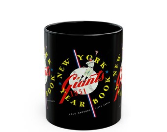1951 Vintage New York Giants Yearbook Cover - Black Mug (11oz, 15oz)