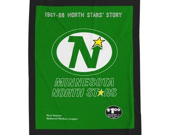Hockey Blanket, Minnesota North Stars Sports Bedding, Hockey Fan Gift, Vintage Hockey Decor, 1967-1968 Hockey Team Blanket, Hockey Bedroom