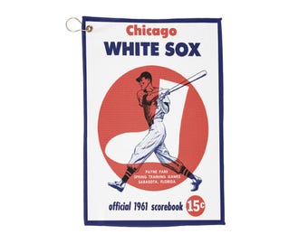 Golf Towels, 1961 Baseball Towel, Sports Towel, Golf Accessories, Golf Gift, White Sox Fan, Vintage Sports Towel