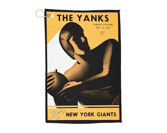 Vintage Football Golf Towel, 1945 Boston Yanks-New York Giants Sports Fan Gift, Retro Golf Accessory, Golfing Towel, Fathers Day Gift, Golf