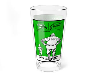 Mixing Glass, 16oz - Vintage 1963 Baseball Houston Colt 45s-San Francisco Giants, Gift for Baseball Fans, Sports Barware, Baseball