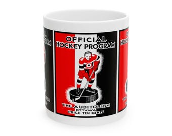 Vintage 1932-1933 Ottawa Senators Hockey Ceramic Mug, Hockey Fan Gift, Cozy Hot Beverage Cup, Hockey Lover's Birthday Present, Sports