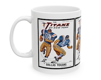 Vintage Football New York Titans Mug, Sports Fan Gift, Retro Football Team Cup, Father's Day Gift, Football Memorabilia, Ceramic Coffee Mug