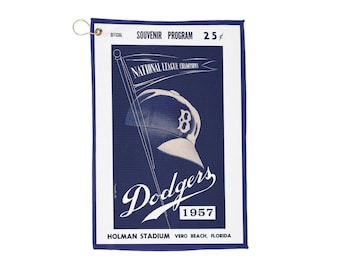 Vintage 1957 Baseball Brooklyn Dodgers Golf Towel, Sports Memorabilia Gift, Sports Fan Towel, Baseball Lover, Spring Training Towel