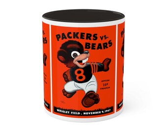1947 Vintage Chicago - Green Bay Football Program Cover - Colorful Mug, 11oz