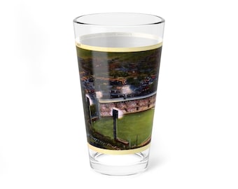 Mixing Glass, Pittsburgh Baseball Forbes Field Postcard, 16oz, Sports Fan Gift, Baseball Lover Gift, Baseball Stadium Decor, Barware