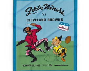 1947 Vintage Cleveland Browns - San Francisco 49ers Football Program Cover - Arctic Fleece Blanket