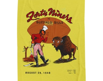 1948 San Francisco 49ers - Buffalo Bills Football Program Cover - Velveteen Plush Blanket