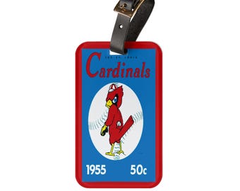1955 Baseball St Louis Luggage Tag | Vintage Sports Travel ID