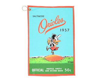 Vintage 1957 Baseball Baltimore Orioles Golf Towels - Sports Fan Gift, Retro Sports Towel, 1950s Baseball Merch, Orioles Memorabilia, Sports