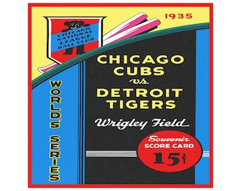 Baseball World Series Car Magnets - 1935 Cubs Tigers, Fan Memorabilia, Sports Team Accessories, Vintage Sports Decor, Car Accessories