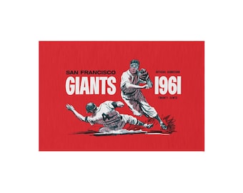 Vintage 1961 Baseball San Francisco Giants Outdoor Rug 36 x 24- Sports Fan Area Carpet, Baseball Memorabilia Decor, Game Room Accessory