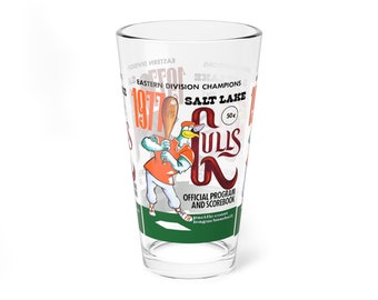 1977 Vintage Salt Lake City Gulls Baseball Program Cover -  Pint Glass, 16oz