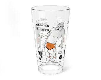 1959 Vintage New York Giants- Philadelphia Eagles Football Program Cover -  Pint Glass, 16oz