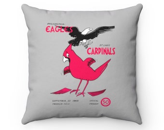 1963 Vintage St Louis Cardinals - Philadelphia Eagles Football Program Cover  -  Indoor Pillow