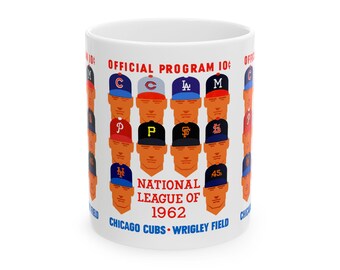 Ceramic Mug - 1962 Vintage Cubs Baseball Program - National League, Coffee Cup, Tea Mug, Sports Fan Gift, Baseball Memorabilia, Home Office