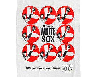 1963 Vintage Chicago White Sox Baseball Yearbook Cover - Velveteen Plush Blanket