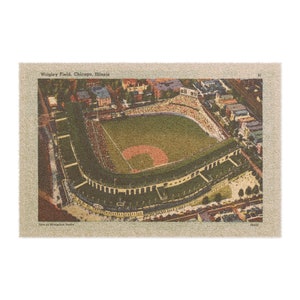 1941 Vintage Chicago Cubs Wrigley Field Postcard - Doormat