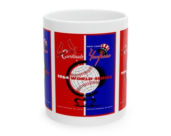 1964 Vintage New York Yankees - St Louis Cardinals - World Series Program Cover - Ceramic Mug, 11oz
