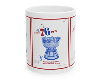 1967-1968 Vintage Philadelphia 76ers Basketball Program Cover - Ceramic Mug, 11oz