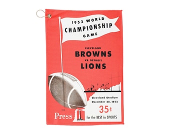 1952 Cleveland vs Detroit World Championship Football Golf Towel