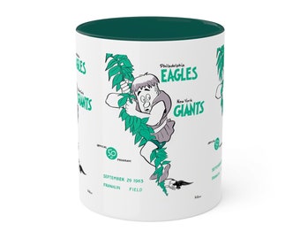 1963 Vintage Philadelphia Eagles - New York Giants Football Program Cover - Colorful Mugs, 11oz