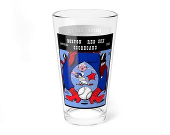 Baseball Spring Training Boston Red Sox Mixing Glass, 16oz - Retro Sports Barware Collectible Gift, 1959 Vintage Baseball Memorabilia,