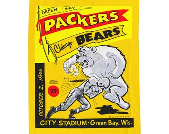 1955 Vintage Bears - Packers Football Cover - Velveteen Plush Blanket