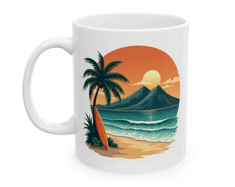 Mug - Retro Hawaii Ceramic Mug (11oz, 15oz)