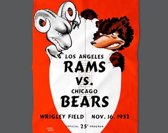 Vintage Chicago Bears - Los Angeles Rams Golf Towel, Football Sports Memorabilia Gift, Golf Accessories,  Fan Merchandise, Retro Sports
