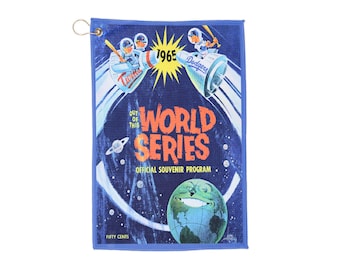 Golf Towels, 1965 Baseball World Series Dodgers-Twins Retro Sports Towel, Golf Towel Gifts, Golf Accessories, Golf Decor, Golfer Gift, Golf