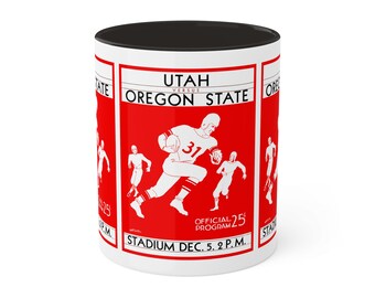 1931 Vintage Utah - Oregon State Football Program Cover - Colorful Mugs, 11oz